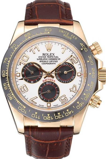 Aaa replica watch Subdials Leather 622634 Bracelet Case Rolex Gold Black Cosmograph Brown Daytona 0731
